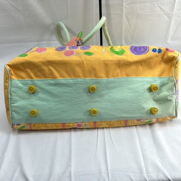 Lot 2 Sally Huss Fruit Motif Canvas Duffle & Satchel Zip Bags - Picture 7 of 16